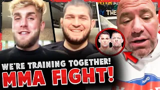 Nate Diaz SLAMS Dustin Poirier after UFC SHUTS DOWN their fight! Jake Paul TRAINING w/ Khabib!