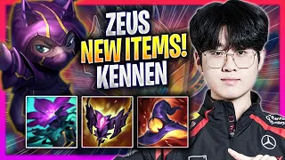 ZEUS PLAYS KENNEN WITH NEW ITEMS! - T1 Zeus Plays Kennen TOP vs Sett! | Season 2024