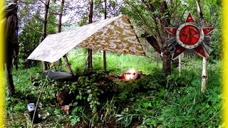 Wild Forest Overnight And How To Shelter a Fire From Rain