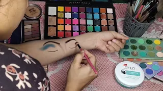 Eye makeup on hand step by step||arm makeup|| makeup art || glittery eyemakeup