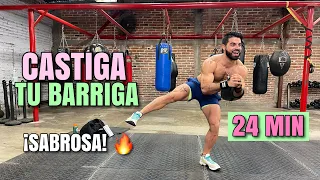 Cardio Hiit CASTIGA BARRIGA (24  Minutos) Rutina Para Quemar Grasa y Moldear TU CUERPO