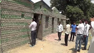 A UNIQUE BUNGALOW MADE FROM PLASTIC BOTTLE