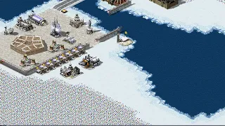 Red Alert 2 | Extra hard AI | 7 vs 1 | Arctic Assault Map | France | Cannons