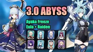 Ayaka Freeze & Eula/Raiden | 3.0 Spiral Abyss Floor 12 Showcase | Genshin Impact