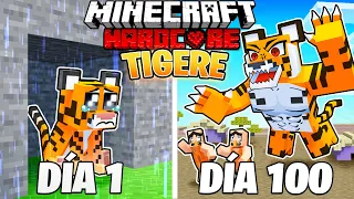 SOBREVIVÍ 100 DÍAS como un TIGRE en MINECRAFT HARDCORE!