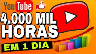 COMO CONSEGUIR 4 MIL HORAS NO YOUTUBE RÁPIDO  EM 2023 COMPROVADO | PASSO A PASSO