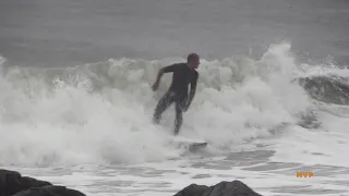 Tropical Storm Henri, Surfers In Rough Surf, Long Beach City, NY - 8.22.21