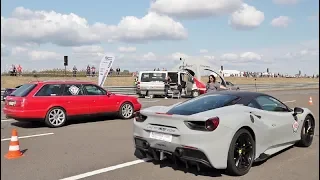 Audi S6 vs Nissan GT-R vs Ferrari 488 GTB vs BMW M2 - Roll Race