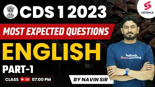 CDS 1 2023 English - Most Expected Questions | CDS 1 2023 Preparation 2023 | By Navin sir