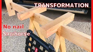 Transformation Sawhorse / Sliding Miter Saw Stand / Woodworking