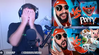 REACT Huggy Wuggy (Poppy Playtime) Vs. Mussoumano & Emojis Vs. Mussoumano - Batalha de Rap