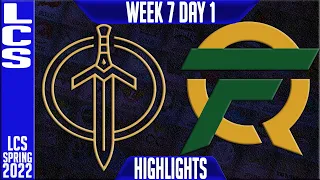 GG vs FLY Highlights | LCS Spring 2022 W7D1 | Golden Guardians vs FlyQuest