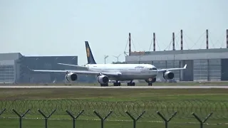 Lufthansa A340-600 (D-AIHV) landing at Munich