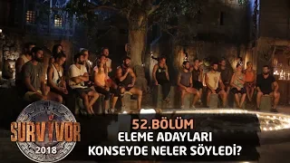 Eleme adayları konseyde neler söyledi? | 52. Bölüm | Survivor 2018