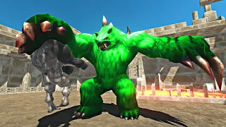Plant Mutant Bear vs Mutant Primates in Lava Temple - Animal Revolt Battle Simulator
