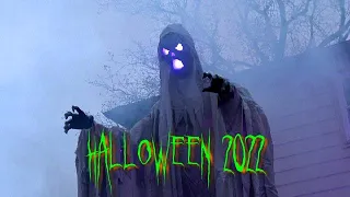 HALLOWEEN DECORATIONS 2022 - Daytime - Giant Monsters, Cemetery & Pumpkin Patch