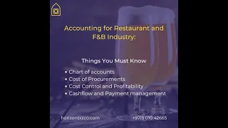 Accounting for Hotels, Restaurant and F&B Industry