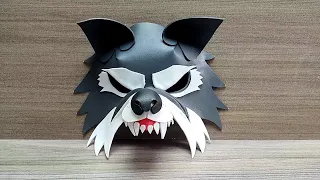 Como hacer máscara de Lobo con Foamy DIY How to make mask wolf