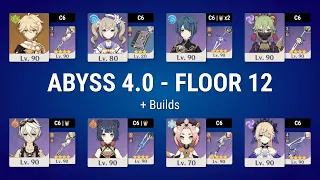4.0 Spiral Abyss Fontaine -  Floor 12 - 4 star characters and 4/3 star weapons