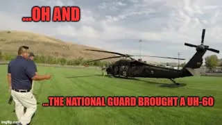 US Army UH-60L Black Hawk Landing, Tour, and Take-Off at Lapwai High School 4k