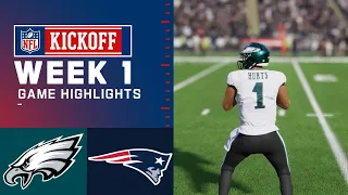 Eagles vs Patriots Week 1 Simulation Highlights | Madden 24 Rosters