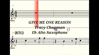 GIVE ME ONE REASON - Eb Alto Saxophone Playalong - Sheet Music - Backing Track