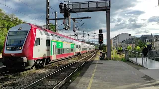 CFL 4002 with RE train to Mersch, arriving in Esch-sur-Alzette