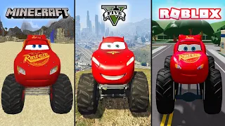 Minecraft McQueen Monster Truck vs GTA 5 McQueen Monster Truck vs Roblox McQueenTruck - WHO IS BEST?