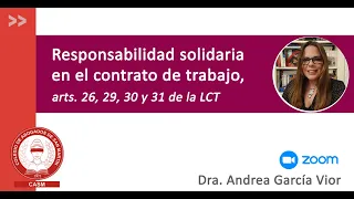 Responsabilidad solidaria en el contrato de trabajo: arts. 26, 29, 30 y 31 de la LCT⁣