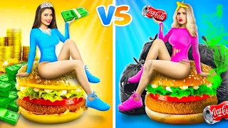 Дорогая Еда VS Дешевая Еда Челлендж | Вкусняшки Богатых vs Бедных от RATATA COOL