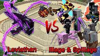 Minecraft |Mobs Battle| Leviathan (L_Ender 's Cataclysm)  VS Illage & Spillage