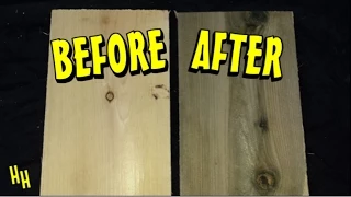 Giving New Wood Antique Look - Distress & Aging Wood With Painting Steel Wool & Vinegar Stain