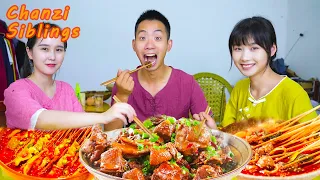 Natural Food Outdoor Cooking | Chinese Mukbang Eating Challenge | Spicy Bobo Chicken Fish Recipes