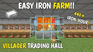 EASY Iron Farm & Villager Trading Hall Tutorial In Minecraft Bedrock 1.19