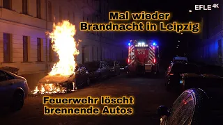 Fast zeitgleich brennen in drei Leipziger Stadtteilen Autos [09.12.2021]