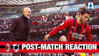 Coach Pioli and Calabria | AC Milan v Sampdoria post-match reactions
