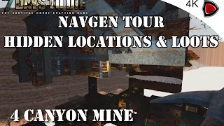 7 Days to Die Alpha 15 NavGen Tour: Hidden Locations & Loot in 4K #4 Canyon Mine