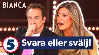 Per Andersson sväljer vidriga shots istället för att svara på Biancas frågor | BIANCA | Kanal 5