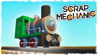 БИТВА: 8 ЧАС. СТРОИМ ПАРОВОЗ В SCRAP MECHANIC!!!