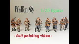 Painting Waffen SS figures, autumn camouflage - Full Video -