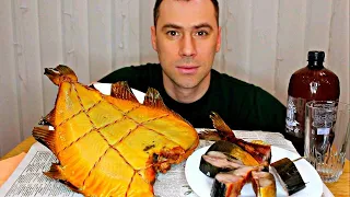 MUKBANG / Пиво с рыбой / Огромная камбала, Ставрида / АСМР МУКБАНГ /  Mukbang Senya / eating show