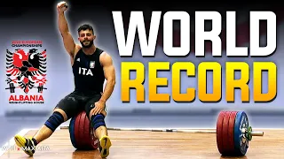 Bar to 217KG World Record OFFICIAL FOOTAGE and Commentary | Antonino Pizzolato