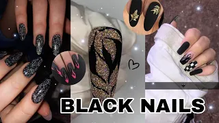 TOP 30+ BLACK NAILS THE BEST IDEAS  🖤💅🏻// Чёрные ногти идеи маникюра