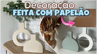 DIY - 2 IDEIAS DE DECORAÇÃO FEITO COM PAPELÃO E CIMENTO #façavocêmesmo