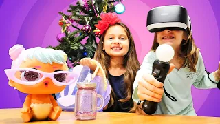 Muñecas LOL y PlayStation VR  para Selín y su hermano. ¡Año Nuevo para niños! Vídeos de niños
