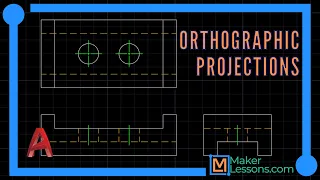 Learn AutoCAD: Simple 3 View Orthographic Projection - The Guide Block