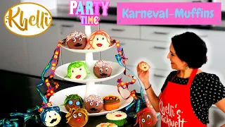 Karneval Muffins/ Cupcakes-Gesichter / Fasching/Party/Kindergeburtstag/Perfekte Partyidee