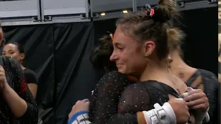 Utah's Grace McCallum tears up after nailing first bars routine in return from injury | Gymnastics