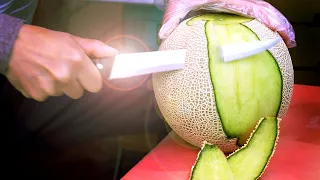 과일 예쁘게 자르는 방법, 3종 ( 메론,수박,파인애플) / Amazing Fruit Cutting Skill - Fruit Ninja of Korea / Korean street