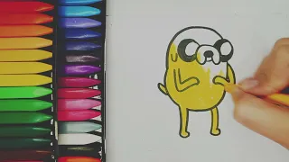 Drawing and Coloring Jake the Dog from Adventure Time